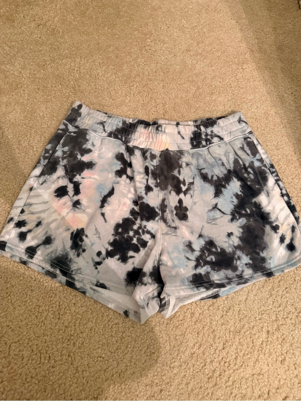 Hollister Tie-Dye Athletic Shorts - Black, Light Blue & Pale Pink